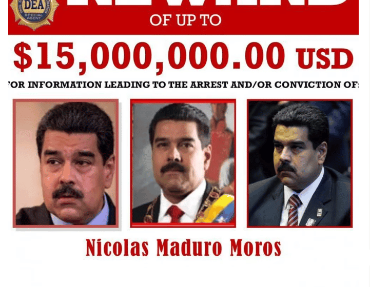 EE.UU. mantiene vigente recompensa de 15 millones de dólares por la captura de Nicolás Maduro