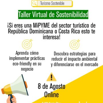 MITUR invita a Mipymes del sector turístico de Costa Rica y RD a participar en taller virtual de sostenibilidad