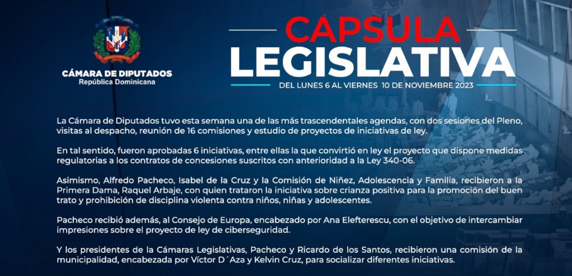 VIDEO: CAMARA DE DIPUTADOS RESUMEN CAPSULA 6 AL 10 NOV 2023