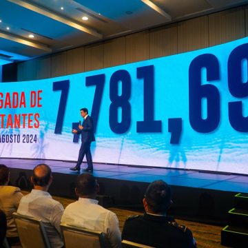 Han llegado 7.8 millones de visitantes al mes agosto al país 