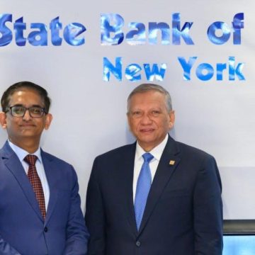 Leonardo Aguilera realiza visita al State Bank of India en Nueva York